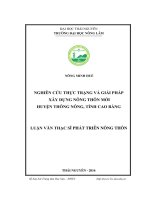 Nghiên cứu thực trạng và giải pháp xây dựng nông thôn mới huyện Thông Nông, tỉnh Cao Bằng (LV thạc sĩ)