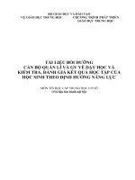 Tài liệu bồi dưỡng cán bộ quản lí và GV về dạy và kiểm tra Môn Tin Học THCS,đánh giá kết quả học tập của học sinh theo định hướng năng lực