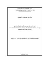 Quản lý bồi dưỡng cán bộ quản lý các trường mầm non huyện mỹ đức, thành phố hà nội theo hướng chuẩn hoá 