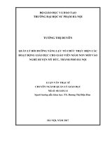 Quản lý bồi dưỡng năng lực tổ chức thực hiện các hoạt động giáo dục cho giáo viên trường mầm non huyện mỹ đức, thành phố hà nội 