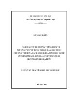 Nghiên cứu hệ thống thí nghiệm và phương pháp sử dụng trong dạy học theo chương trình và sách giáo khoa sinh học IGCSE (international general certificate of secondary education) 