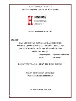 CÁC YẾU TỐ TẠO ĐỘNG LỰC LÀM VIỆC CHO ĐỘI NGŨ GIÁO VIÊN Ở CÁC TRƢỜNG TRUNG CẤP CHUYÊN NGHIỆP TRÊN ĐỊA BÀN THÀNH PHỐ BUÔN MA THUỘT