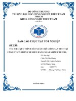 TÌM HIỂU QUY TRÌNH sản XUẤT CHẢ GIÒ NHÂN THỊT tại CÔNG TY cổ PHẦN CHẾ BIẾN HÀNG XUẤT KHẨU cầu TRE 