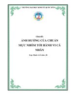 Bài tập nhóm môn Hành vi tổ chức  Ảnh hưởng của chuẩn mực nhóm tới hành vi cá nhân