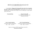 NHỮNG YẾU TỐ ẢNH HƯỞNG ĐẾN ÁP LỰC CÔNG VIỆC CỦA CÔNG NHÂN TẠI CÔNG TY TNHH TM-SXMM QUANG HƯNG