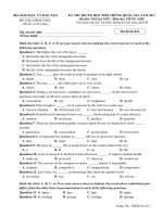Đề thi THPTQG 2017 môn tiếng anh  mã 412