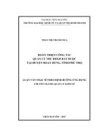 Hoàn thiện công tác quản lý thu BHXH bắt buộc tại huyện Đoan Hùng, tỉnh Phú Thọ (LV thạc sĩ)