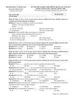 Đề thi THPTQG 2017 môn tiếng anh  mã 422