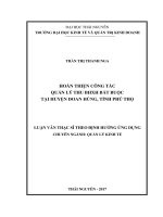 Hoàn thiện công tác quản lý thu BHXH bắt buộc tại huyện đoan hùng, tỉnh phú thọ 