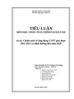 Chính sách về ứng dụng CNTT giai đoạn 20112015 và định hướng đến năm 2020