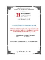 NÂNG CAO ĐỘNG LỰC LÀM VIỆC CỦA NGƯỜI LAO ĐỘNG TẠI CÔNG TY CỔ PHẦN GIẢI PHÁP CÔNG NGHỆ THÔNG TIN TÂN CẢNG