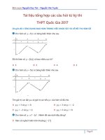 Phân loại các câu hỏi trong đề thi chính thức kỳ thi THPT quốc gia 2017 môn toán 