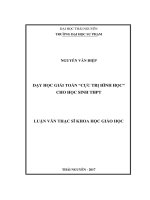 Dạy học giải toán cực trị hình học cho học sinh trung học phổ thông (LV thạc sĩ)