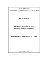 Mạng Hopfield và ứng dụng trong nhận dạng hình ảnh (LV thạc sĩ)