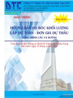Hướng dẫn lập dự toán cầu đường mới nhất 2016