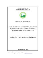 Đánh giá công tác bồi thường, giải phóng mặt bằng Khu công nghiệp Điềm Thụy, xã Điềm Thụy, huyện Phú Bình, tỉnh Thái Nguyên (LV thạc sĩ)