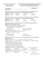 Đề thi THPTQG 2017 môn tiếng anh  mã 414