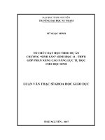 Tổ chức dạy học theo dự án chương sinh sản (sinh học 11   THPT) góp phần nâng cao năng lực tự học cho học sinh 