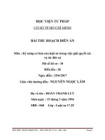 BÀI THU HOẠCH DIỄN ÁN NGHỀ LUẬT SƯ  DÂN SỰ 02  HS 10