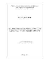 Quá trình truyền giáo của đạo tin lành tại việt nam từ năm 1911 đến năm 1975 