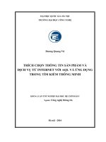 Đồ án tốt nghiệp trích chọn thông tin sản phẩm và dịch vụ tử Internet với AQL và ứng dụng trong tìm kiếm thông minh