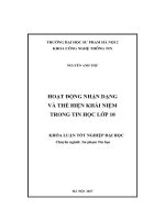 Hoạt động nhận dạng và thể hiện khái niệm trong tin học lớp 10 (LV tốt nghiệp)