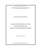 GIÁO DỤC TRUYỀN THỐNG YÊU NƯỚC CHO HỌC SINH TIỂU HỌC QUẬN GÒ VẤP, THÀNH PHỐ HỒ CHÍ MINH