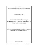 Hoàn thiện công tác đào tạo nguồn nhân lực Công ty Cổ phần Đầu tư và sản xuất Công Nghiệp (LV thạc sĩ)