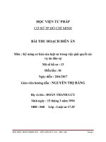 BÀI THU HOẠCH DIỄN ÁN NGHỀ LUẬT SƯ  DÂN SỰ 01  HS 13