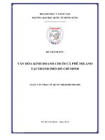 VĂN HÓA KINH DOANH CHUỖI CÀ PHÊ MILANO TẠI THÀNH PHỐ HỒ CHÍ MINH