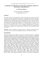 LEARNER AUTONOMY IN LANGUAGE LEARNING HOW TO MEASURE IT RIGOROUSLY