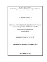 Nâng cao chất lượng cán bộ công chức cấp xã tại huyện định hóa tỉnh thái nguyên 