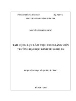 Tạo động lực làm việc cho giảng viên trường đại học kinh tế nghệ an