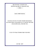 Giáo dục kỹ năng ứng phó với biến đổi khí hậu thông qua hoạt động ngoại khoá ở các trường tiểu học huyện đông hòa, tỉnh phú yên 