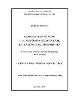 Giáo dục bảo vệ rừng cho người dân xã xuân lâm, thị xã sông cầu, tỉnh phú yên 