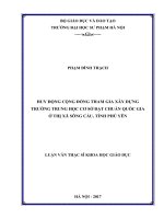 Huy động cộng đồng tham gia xây dựng trường trung học cơ sở đạt chuẩn quốc gia ở thị xã sông cầu, tỉnh phú yên 