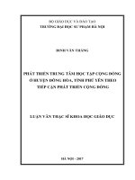 Phát triển trung tâm học tập cộng đồng ở huyện đông hòa, tỉnh phú yên theo tiếp cận phát triển cộng đồng 