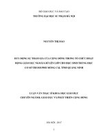 Huy động sự tham gia của cộng đồng trong tổ chức hoạt động giáo dục ngoài giờ lên lớp cho học sinh THCS thành phố móng cái, tỉnh quảng ninh 