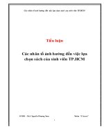 Các nhân tố ảnh hưởng đến việc lựa chọn sách của sinh viên TP hồ chí minh