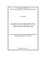Giải pháp giảm nghèo bền vững trên địa bàn tỉnh Phú Thọ (LV thạc sĩ)