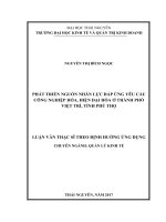 Phát triển nguồn nhân lực đáp ứng yêu cầu công nghiệp hóa, hiện đại hóa ở thành phố việt trì, tỉnh phú thọ 