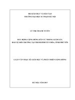 Huy động cộng đồng dân cư trong giám sát, bảo vệ môi trường tại thành phố tuy hòa, tỉnh phú yên 