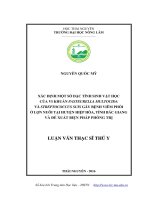 Xác định một số đặc tính sinh vật học của vi khuẩn Pasteurella multocida và Streptococcus suis gây bệnh viêm phổi ở lợn nuôi tại huyện Hiệp Hòa, tỉnh Bắc Giang và đề xuất biện pháp phòng trị (LV thạc sĩ)