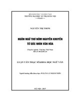 Ngôn ngữ thơ nôm nguyễn khuyến từ góc nhìn văn hóa 