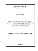 Tổ chức các hoạt động tham quan của bảo tàng đáp ứng yêu cầu giáo dục cộng đồng tỉnh phú yên 