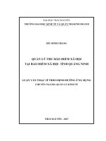 Quản lý thu bảo hiểm xã hội tại Bảo hiểm Xã hội tỉnh Quảng Ninh (LV thạc sĩ)
