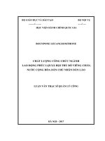 Chất lượng công chức ngành lao động phúc lợi xã hội thủ đô viêng Chăn, nước cộng hòa dân chủ nhân dân Lào (LV thạc sĩ)