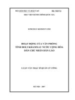 Hoạt động của văn phòng tỉnh bolykhamxay nước cộng hòa dân chủ nhân dân lào 