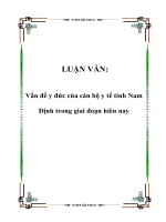 Vấn đề y đức của cán bộ y tế tỉnh nam định trong giai đoạn hiên nay