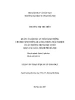 Quản lý giáo dục an toàn giao thông cho học sinh thông qua hoạt động trải nghiệm ở các trường THCS quận cầu giấy, thành phố hà nội 